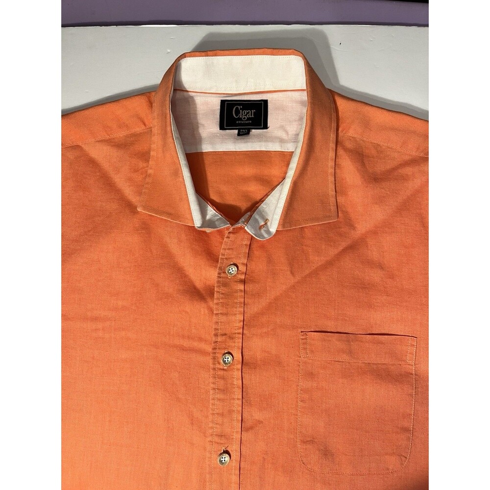 Cigar Couture Men's Short Sleeve 100% Linen 2X